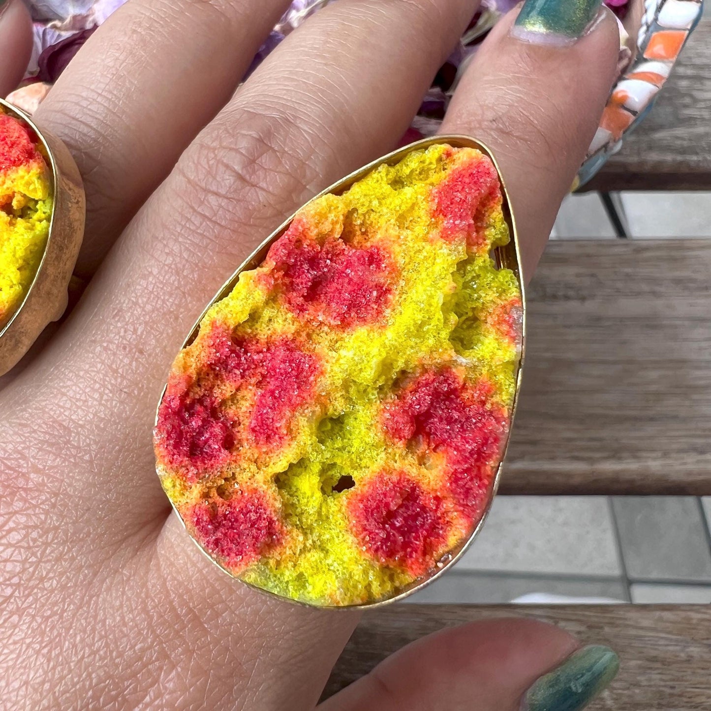The Enache 2. Yellow Red Druzy Ring TheEnache