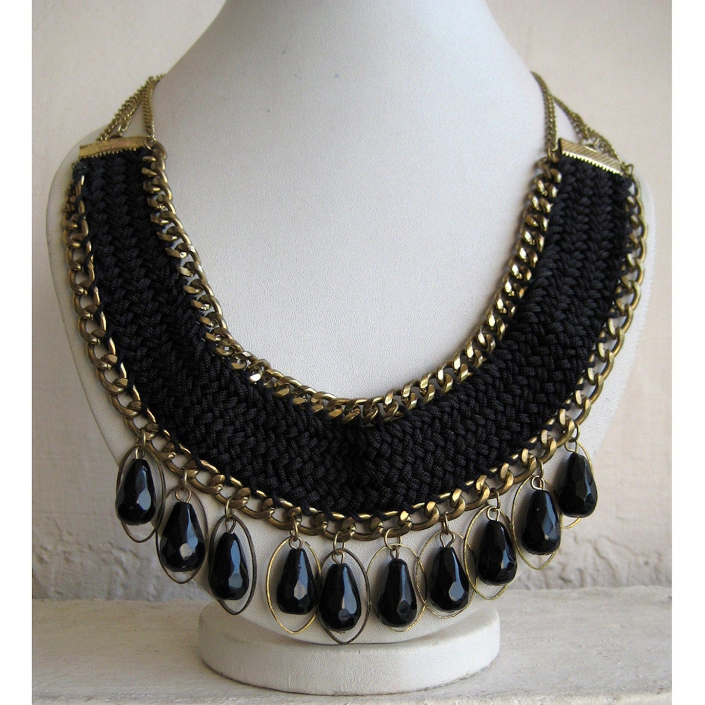 The Enache Black Crochet Bib Necklace TheEnache