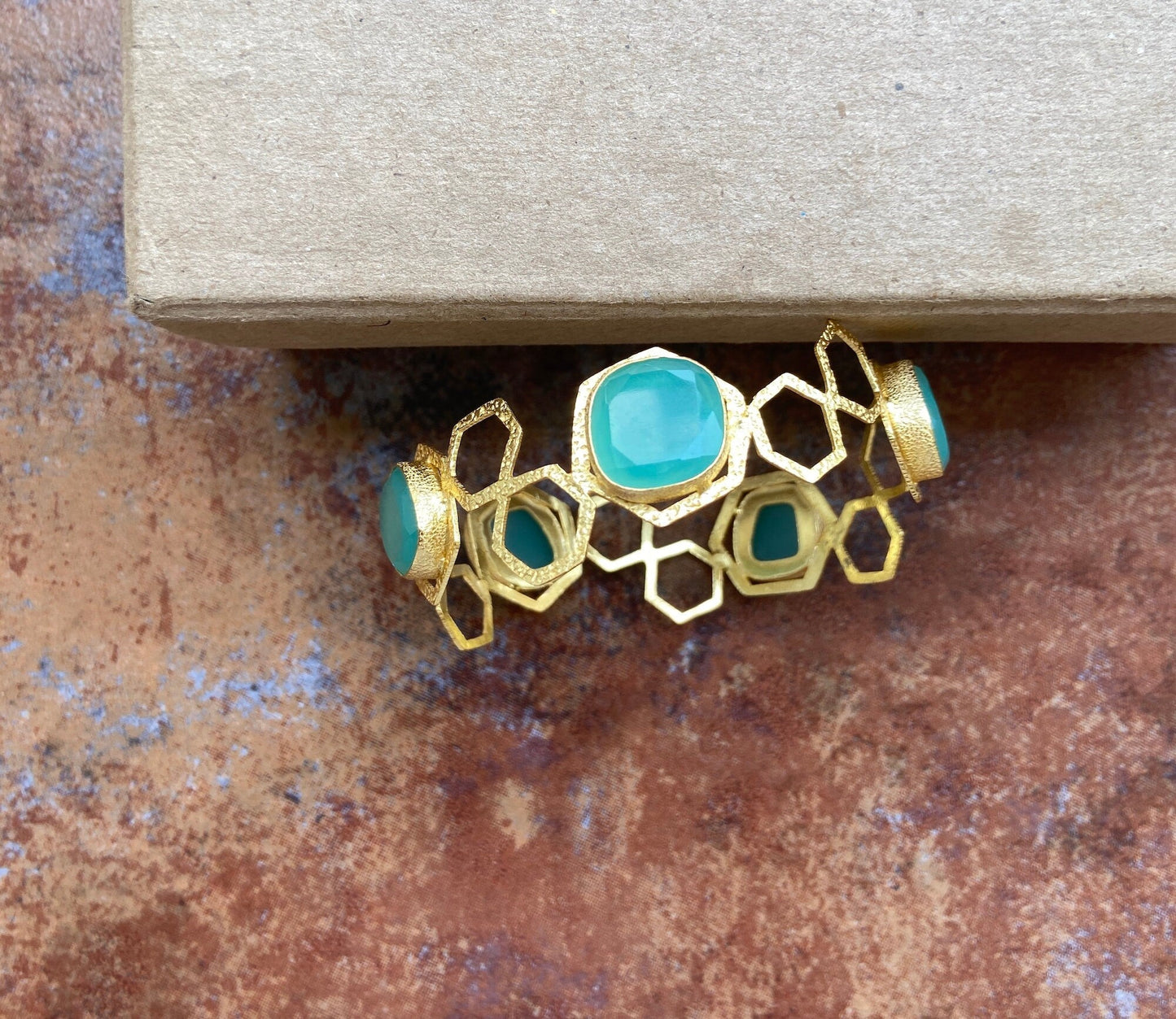 The Enache Chalcedony Gold Bangle TheEnache