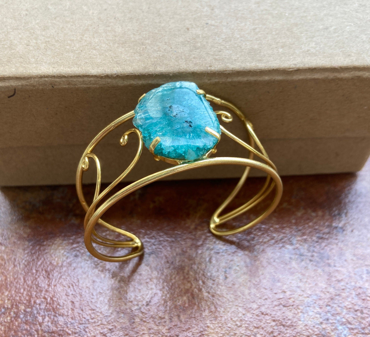 The Enache Green Agate Statement Bracelet TheEnache