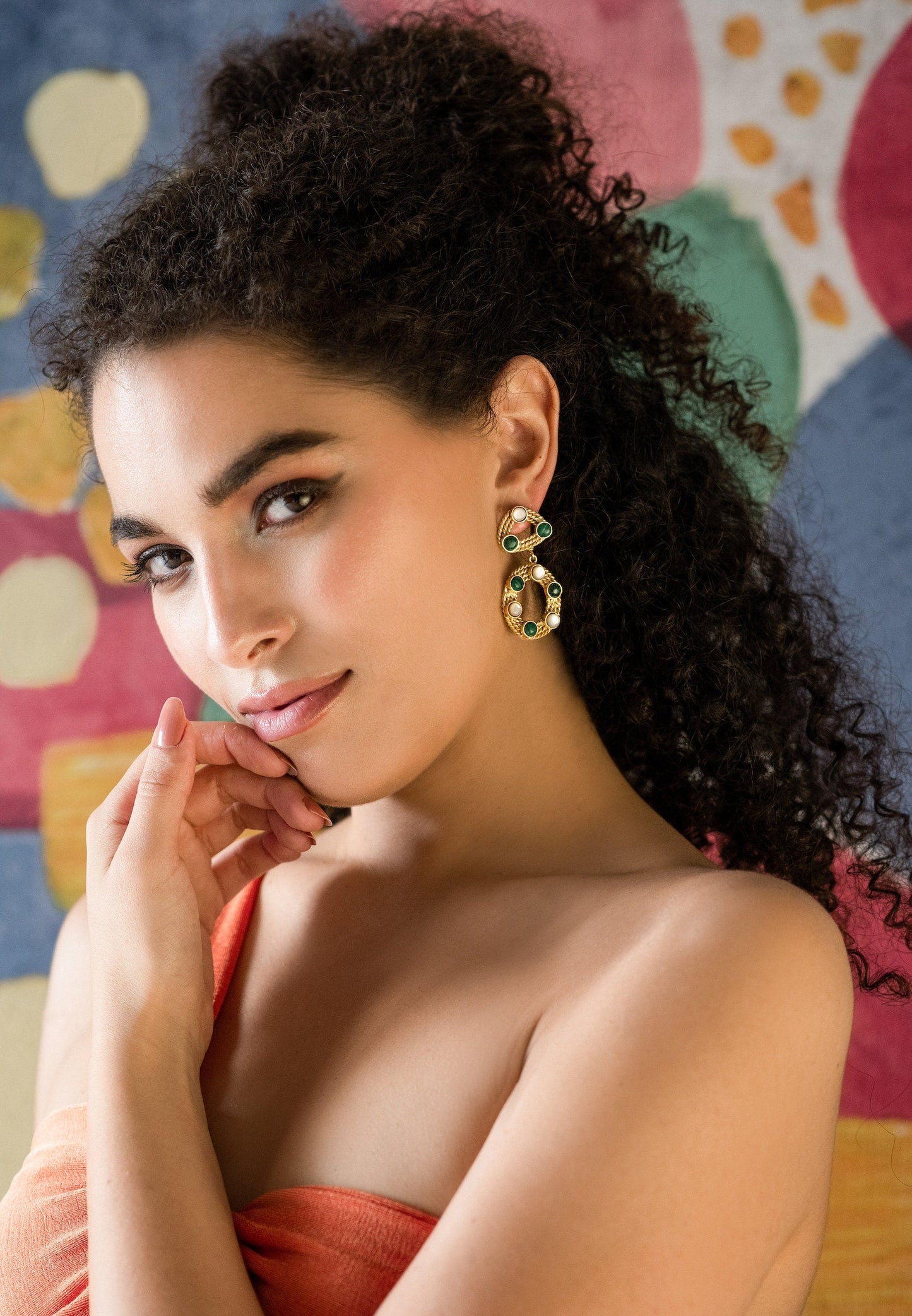 The Enache Short Malachite Earrings TheEnache