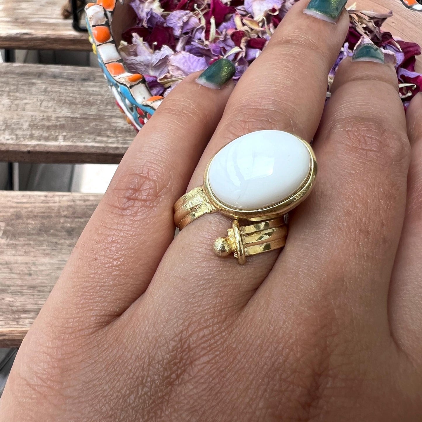 The Enache White Onyx Gold Ring TheEnache