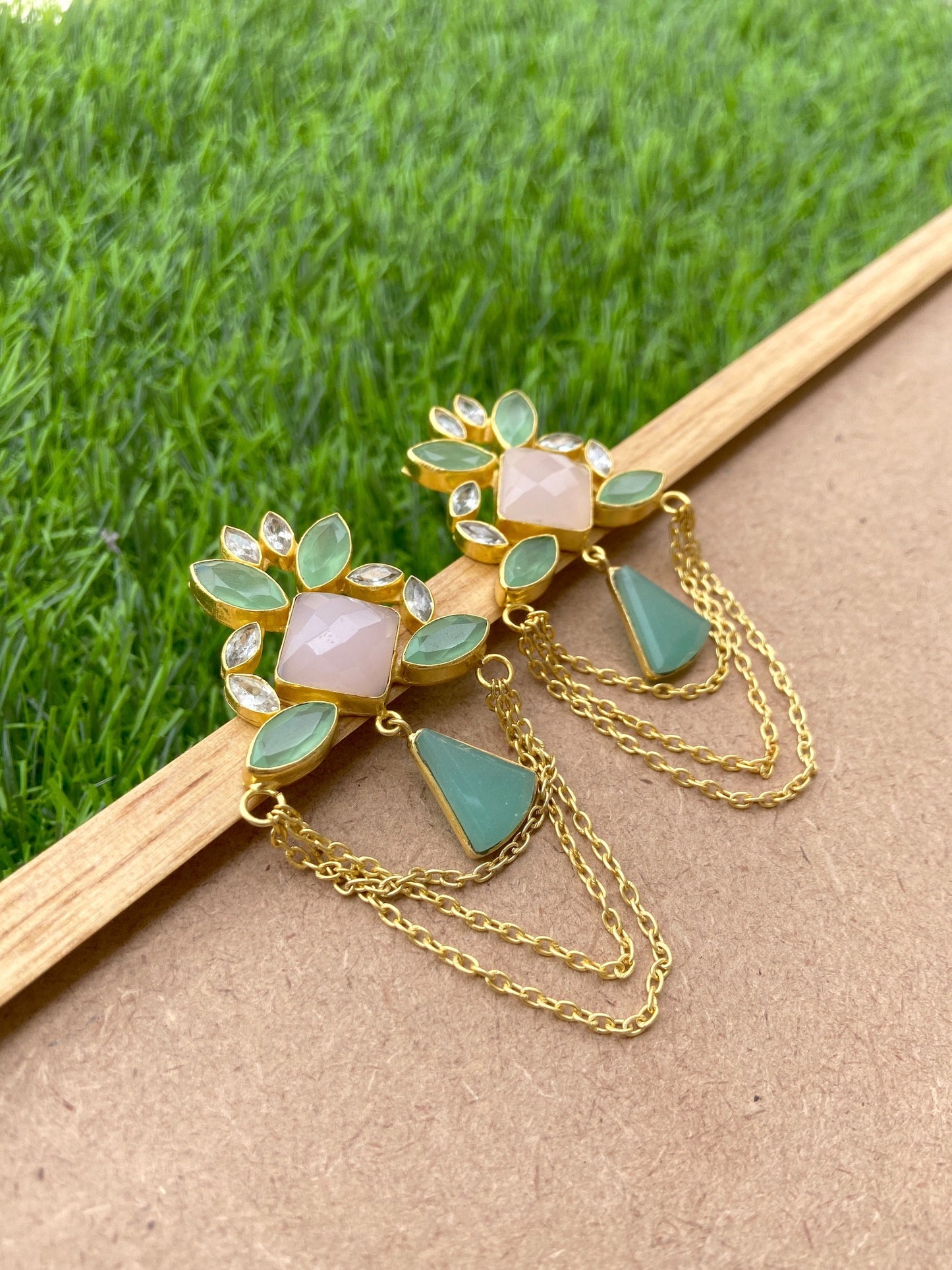 Chalcedony Chandelier Earrings