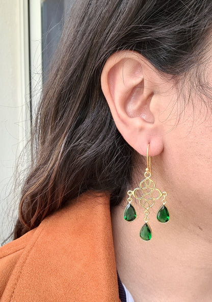 Green Onyx Charm Earrings