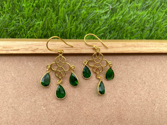 Green Onyx Charm Earrings