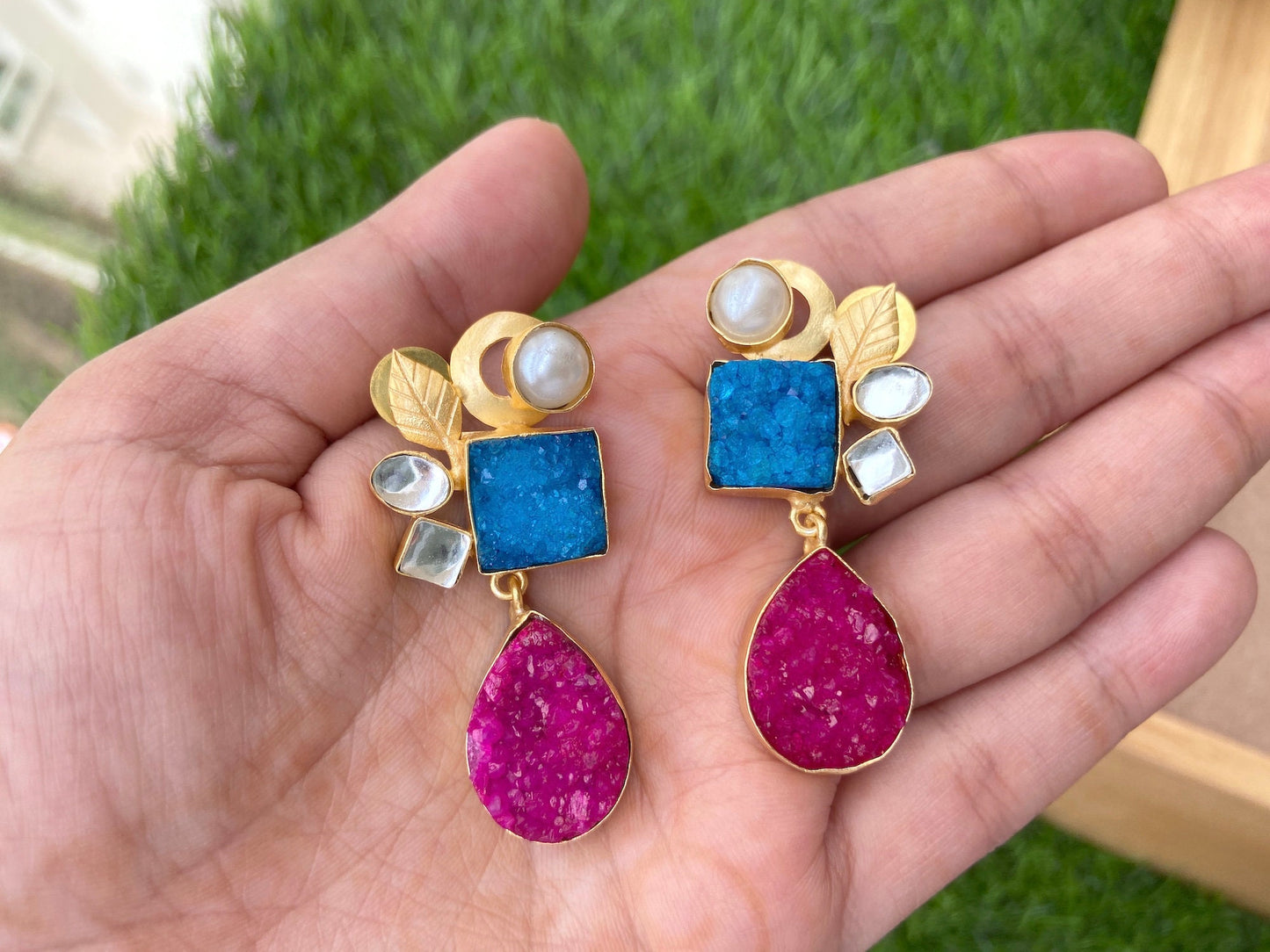 Druzy Summer Dangle Earrings