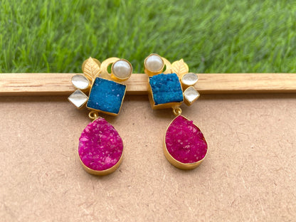 Druzy Summer Dangle Earrings