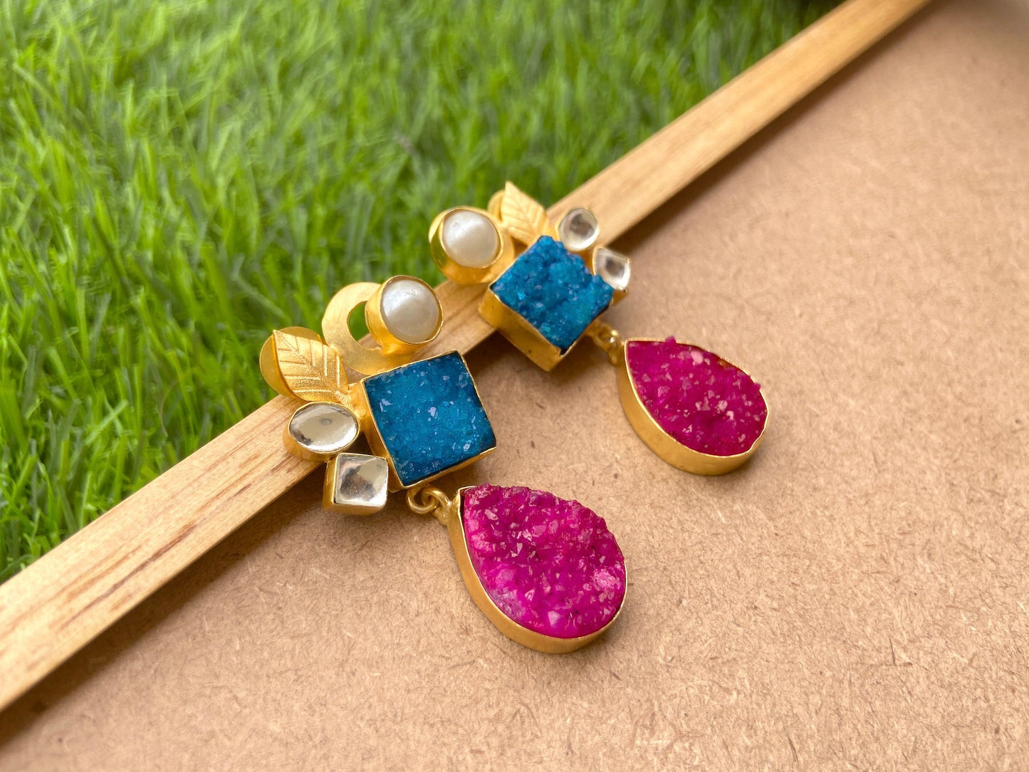 Druzy Summer Dangle Earrings