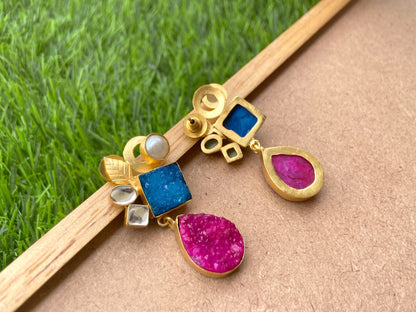 Druzy Summer Dangle Earrings