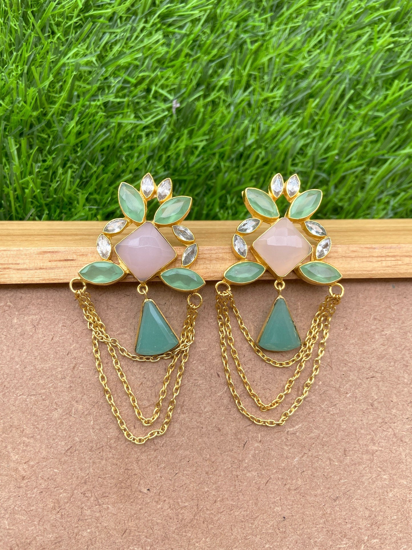 Chalcedony Chandelier Earrings