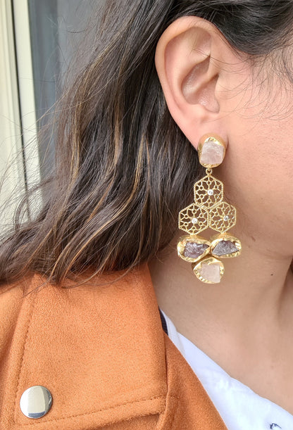 Amethyst & Rose Quartz Earrings