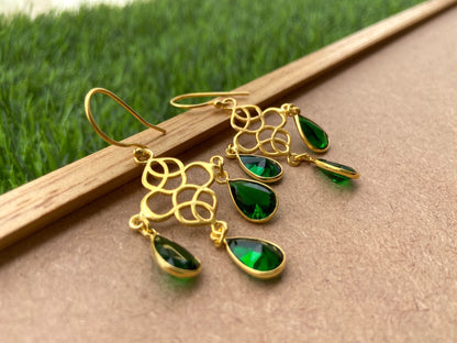 Green Onyx Charm Earrings