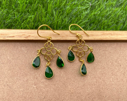 Green Onyx Charm Earrings