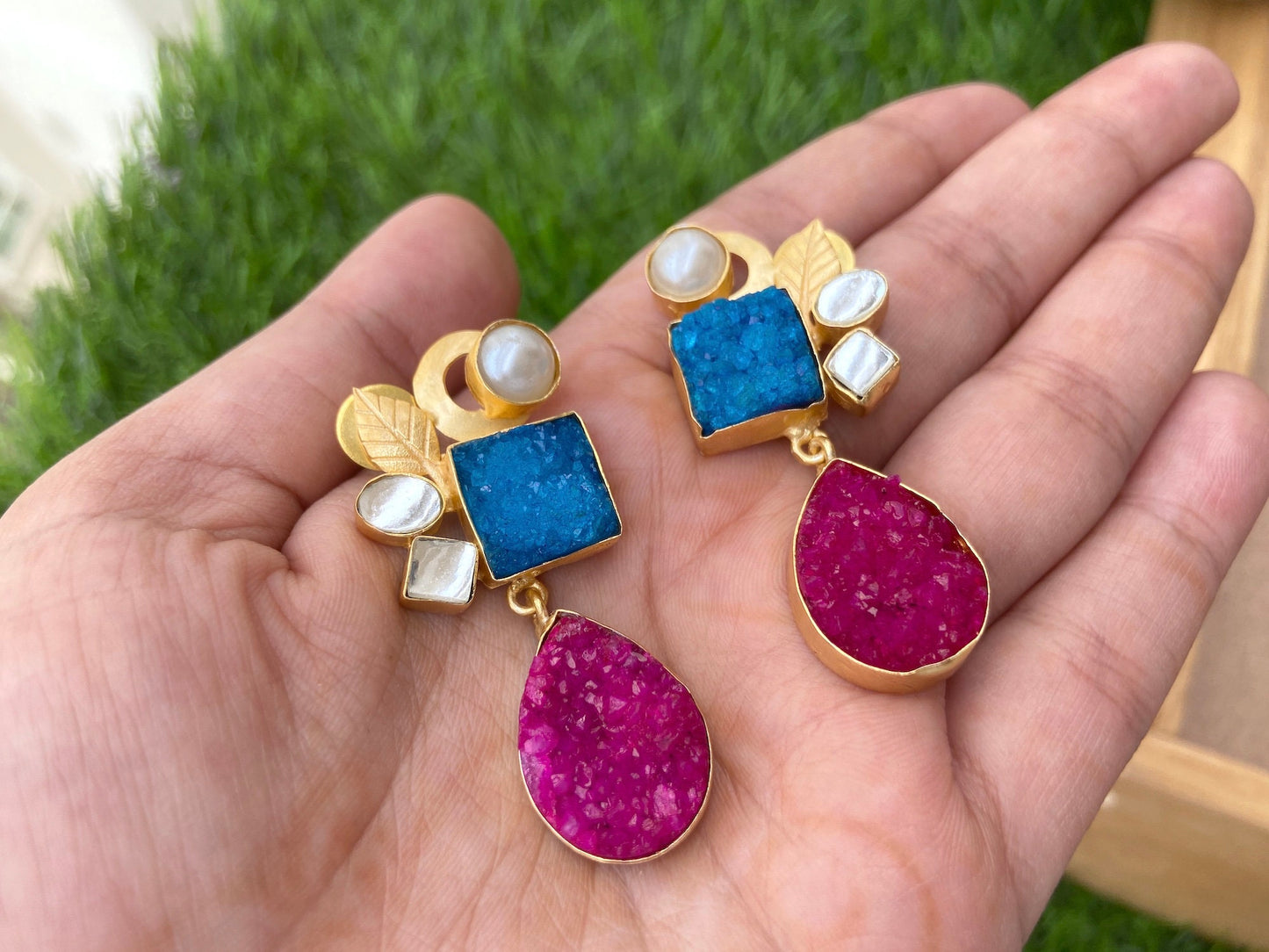 Druzy Summer Dangle Earrings