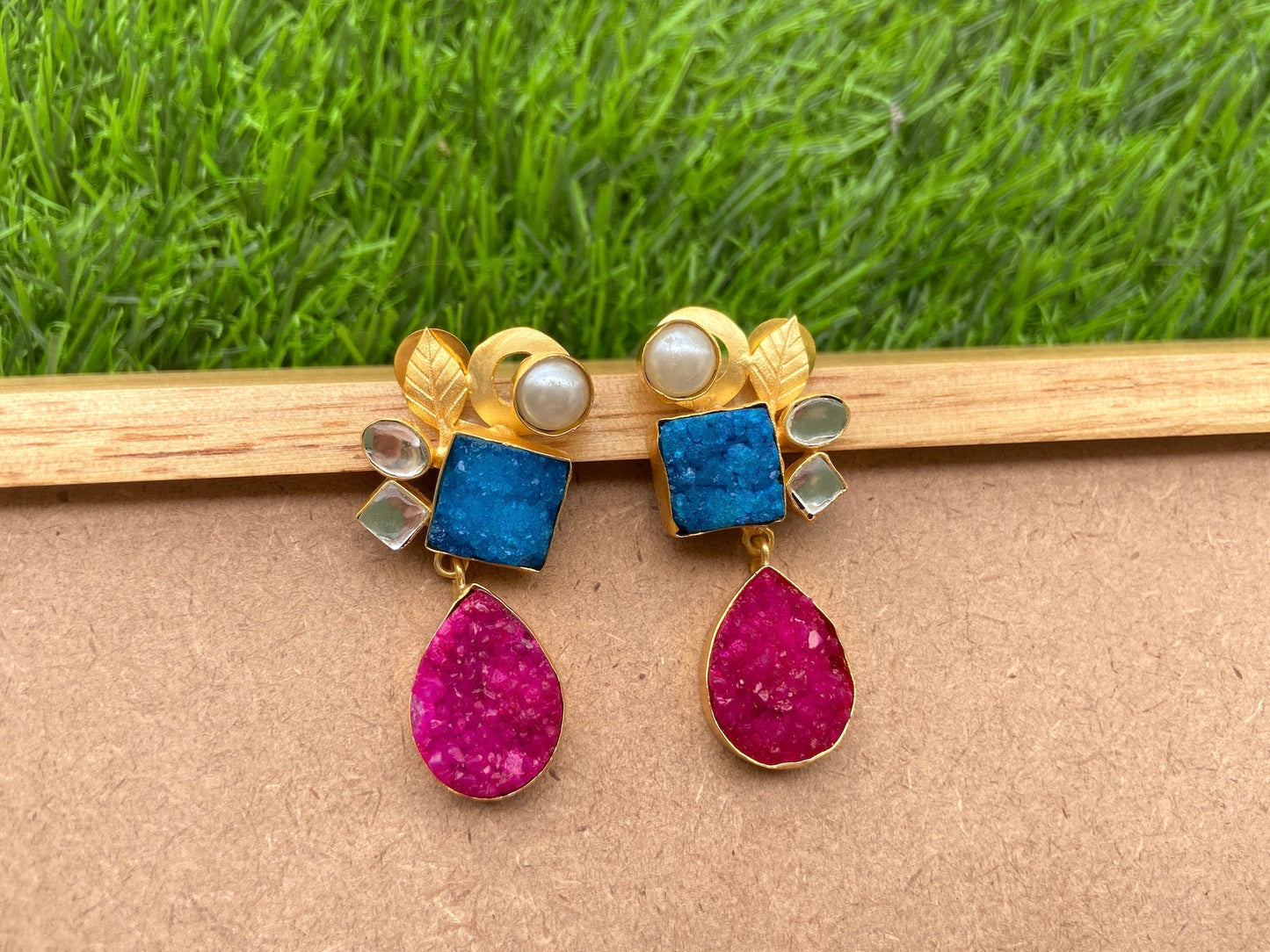 Druzy Summer Dangle Earrings