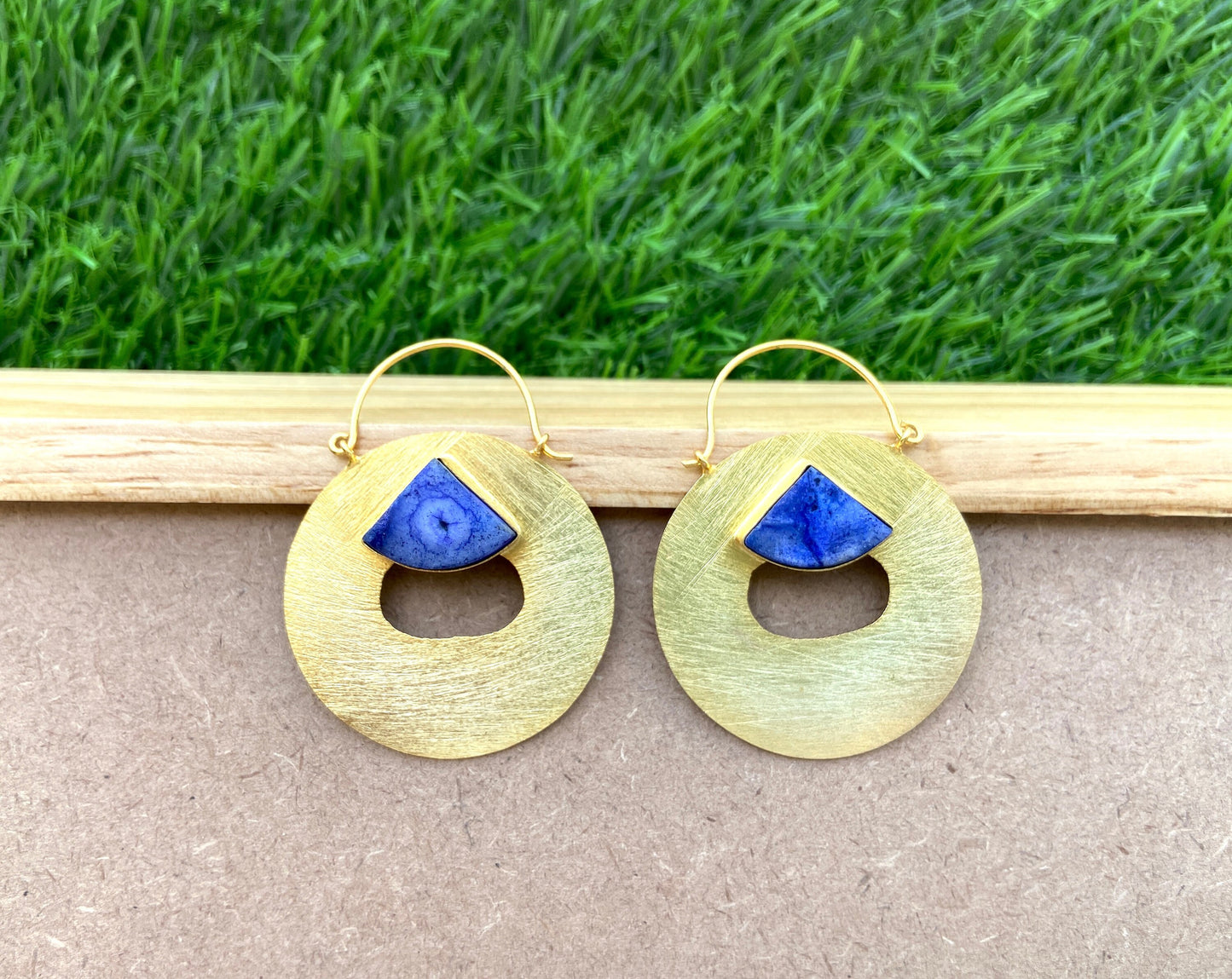 Blue Agate Druzy Earrings