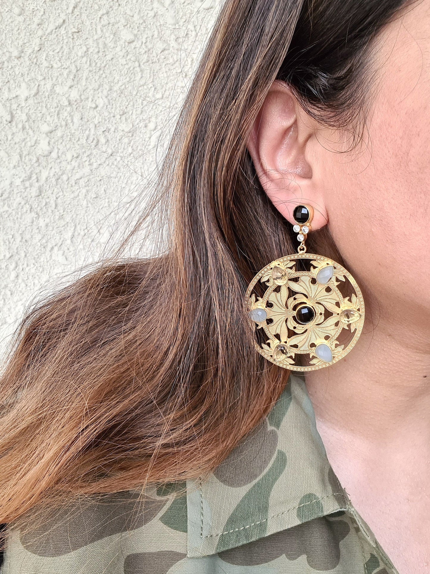 Gold Filigree Boho Earrings