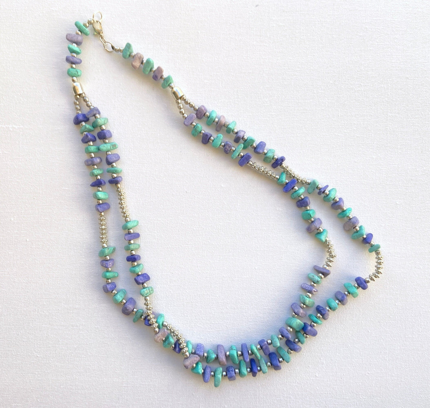 Turquoise & Purple Beaded Necklace