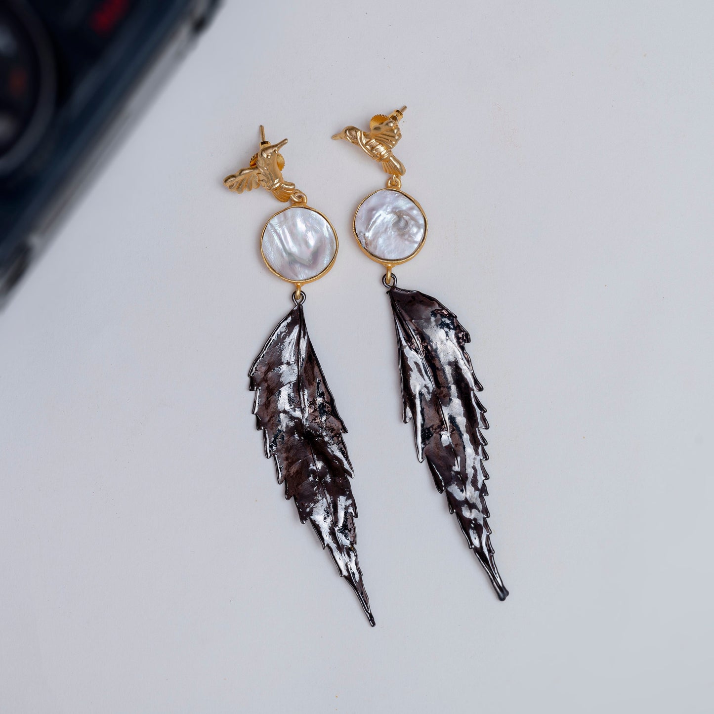 Bird Leaf Dangle Earrings