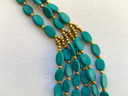 Oval Beads Turquoise Necklace