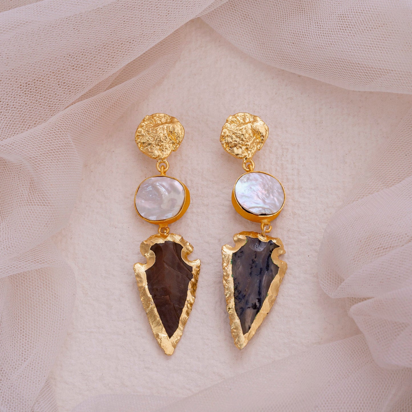 Arrowhead Pearl Earrings