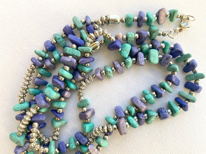 Turquoise & Purple Beaded Necklace