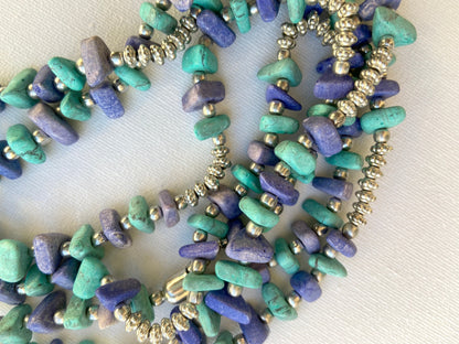 Turquoise & Purple Beaded Necklace