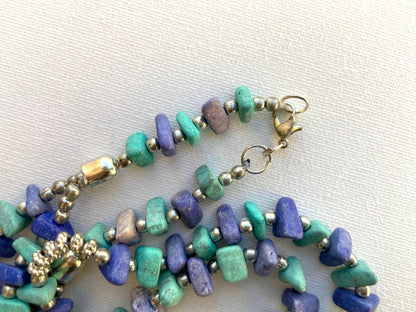 Turquoise & Purple Beaded Necklace