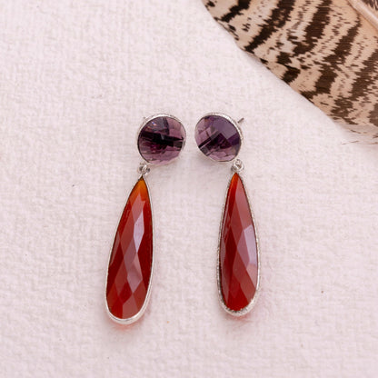 Red Minimal Dangle Earrings