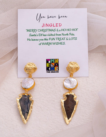 Arrowhead Pearl Earrings