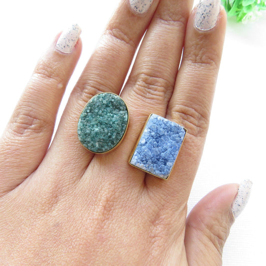 Blue Green Statement Ring