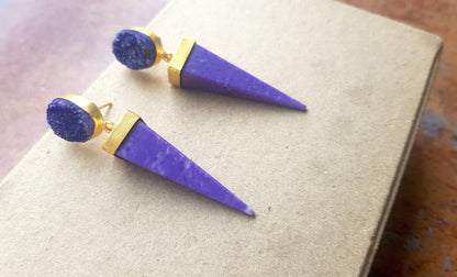 Purple Jasper Spike Earrings