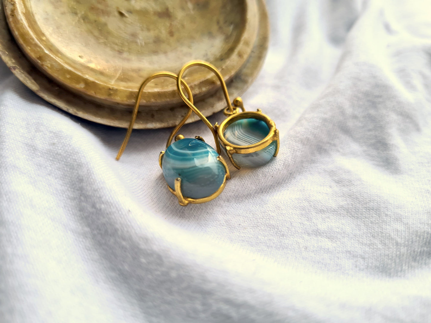 Blue Lace Agate Earrings