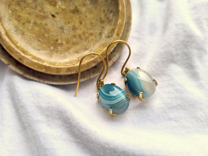 Blue Lace Agate Earrings