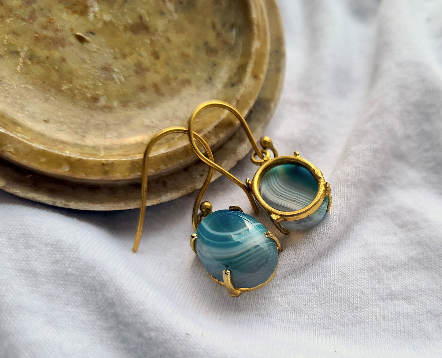 Blue Lace Agate Earrings