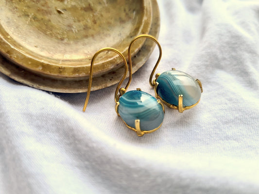 Blue Lace Agate Earrings