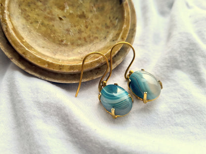 Blue Lace Agate Earrings