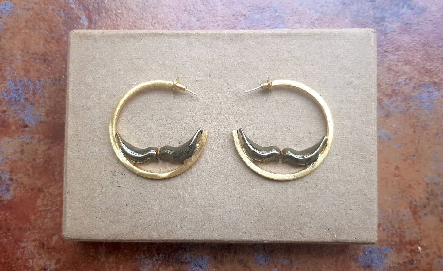 Black Love Bird Hoops