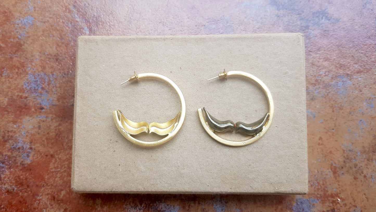 Black Love Bird Hoops