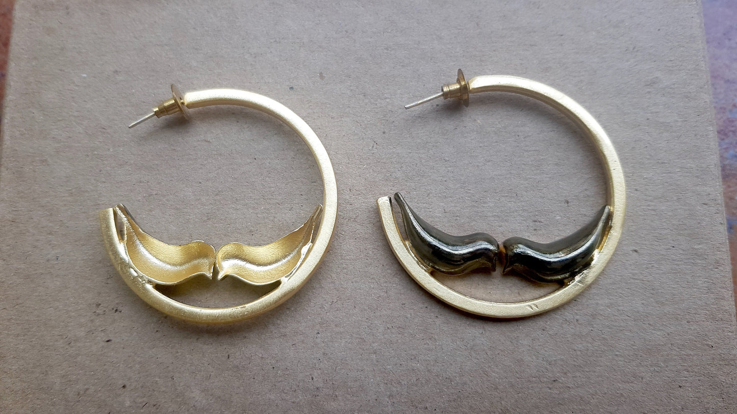 Black Love Bird Hoops