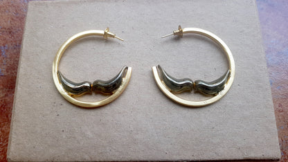 Black Love Bird Hoops