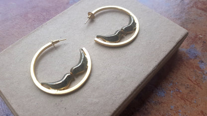 Black Love Bird Hoops