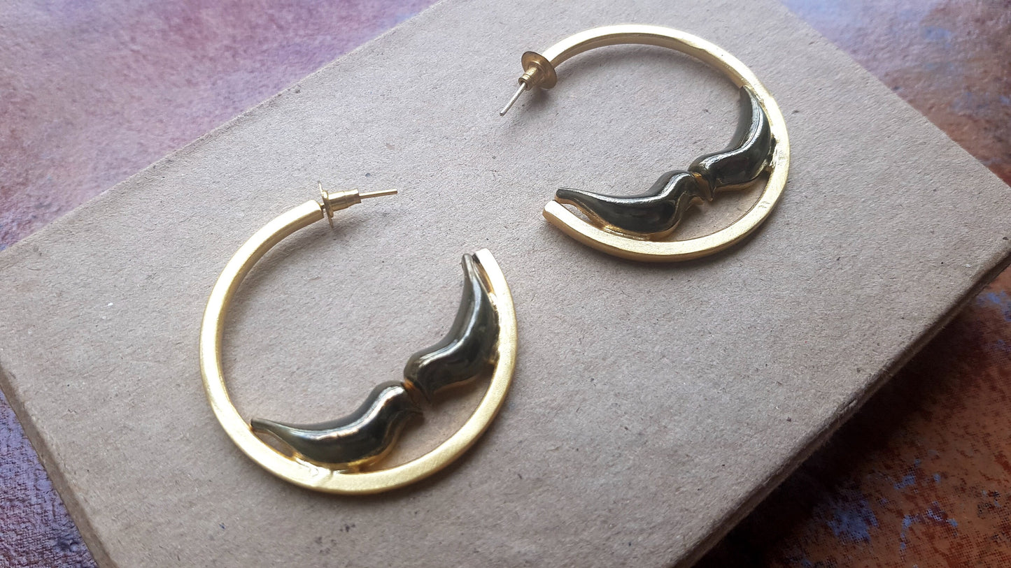 Black Love Bird Hoops