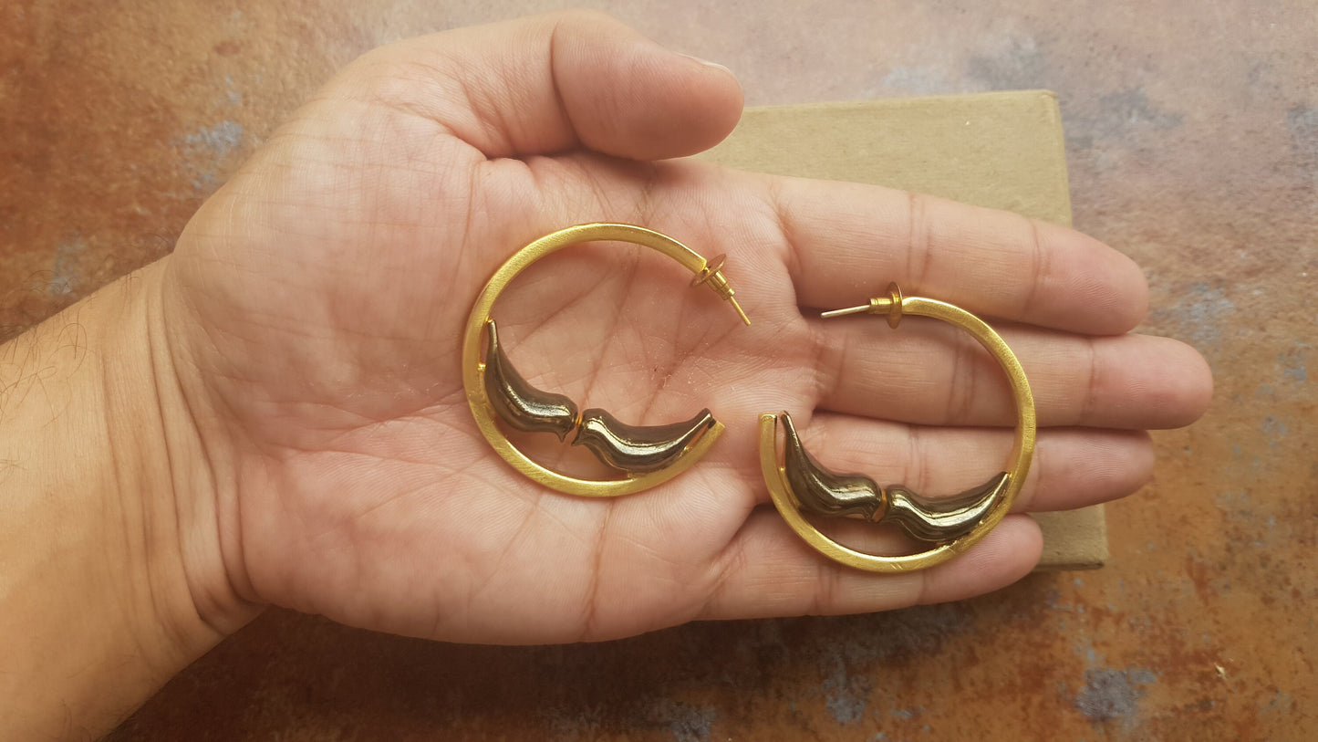 Black Love Bird Hoops