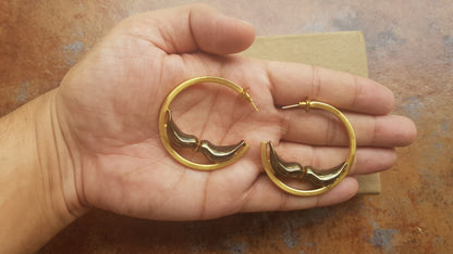 Black Love Bird Hoops