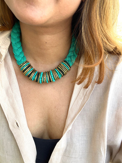 Turquoise Boho Bib Necklace