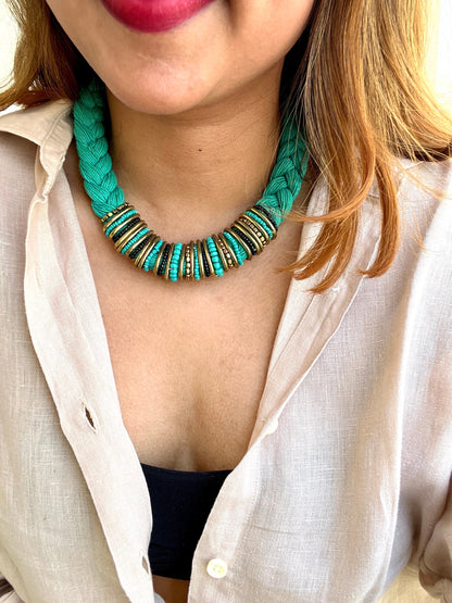 Turquoise Boho Bib Necklace