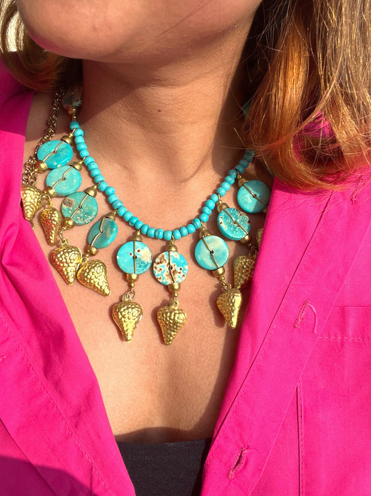 Turquoise Chunky Bib Necklace