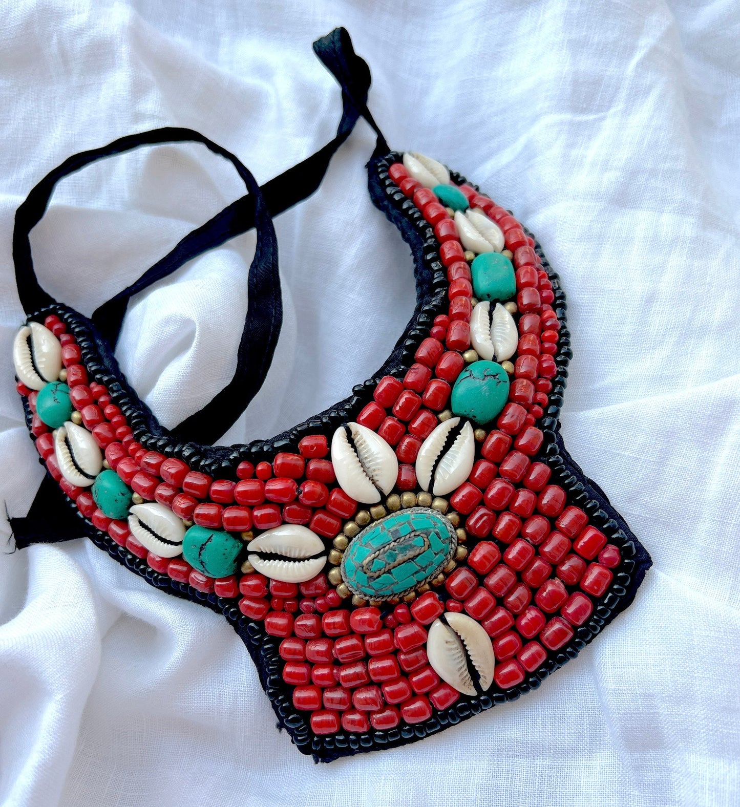 Coral & Turquoise Cowrie Necklace