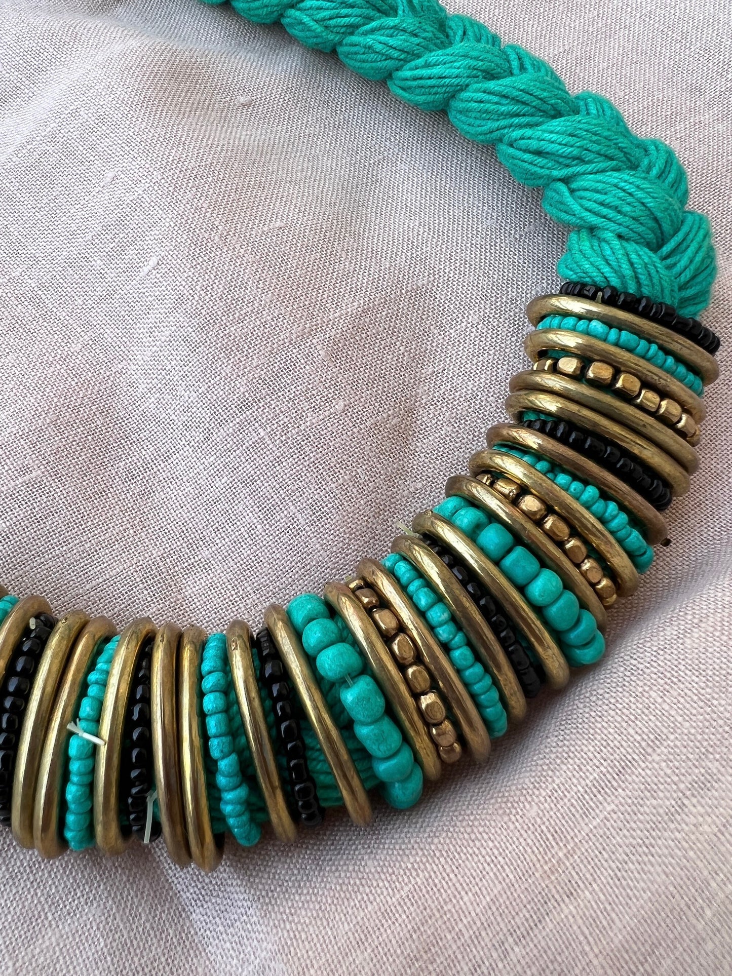 Turquoise Boho Bib Necklace